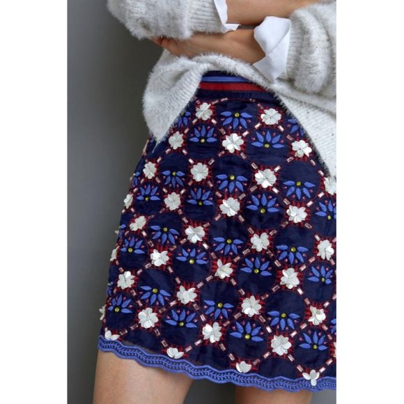 Anthropologie Maeve Mayfair Beaded Mini Skirt - Picture 2 of 10